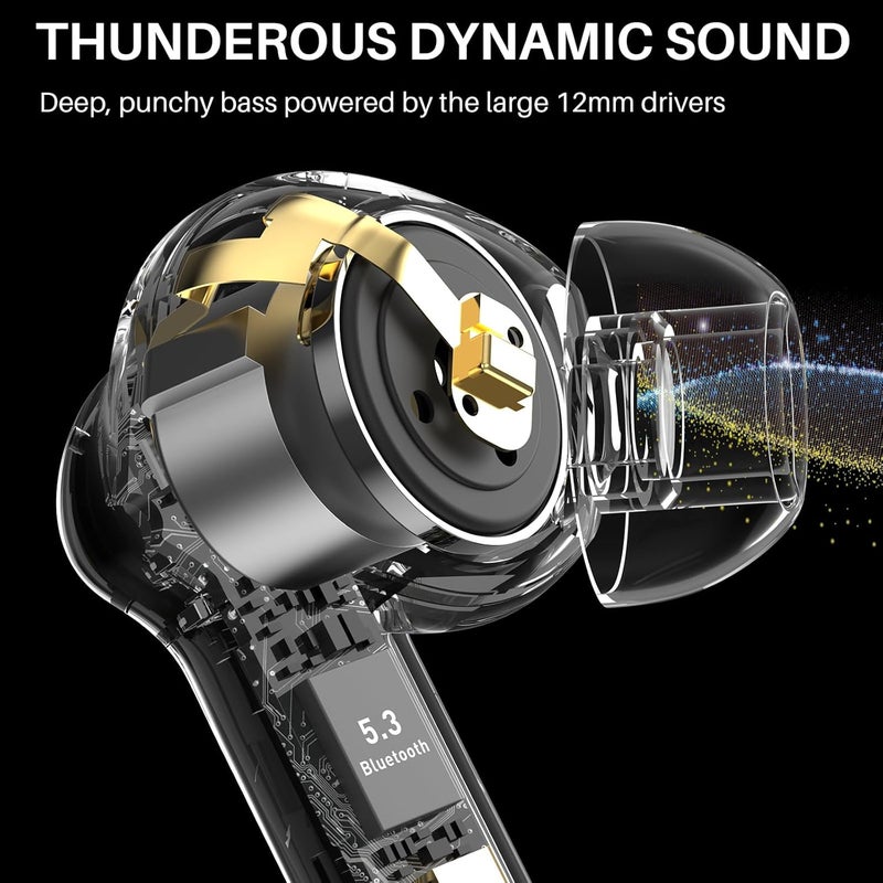 TOZO Hybrid Active Noise Cancelling Wireless Earbuds with 6 Mics AI Clear Call Ear Buds 68H Playtime with LED Display 32 Preset EQs via APP Bluetooth 5.3 IPX8 Waterproof in Ear Headphones - Image 2